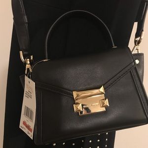 NWT MK Black Mini Messenger leather Crossbody.
